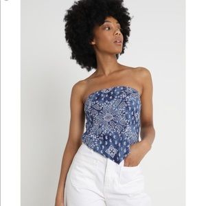 Hollister blue bandana tube top